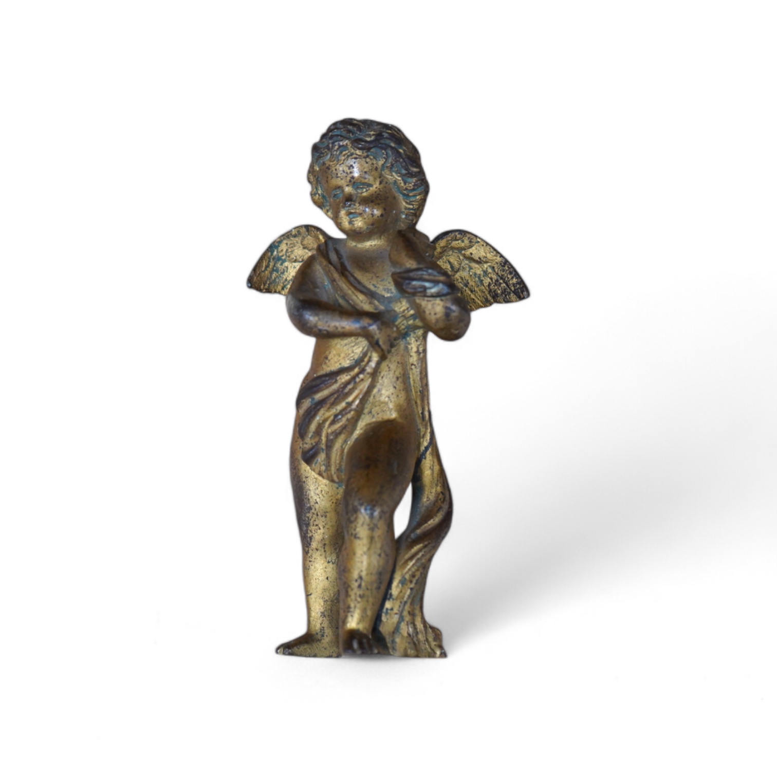A 19th century ormolu ‘cherub’ mount, 16cm. Condition - worn